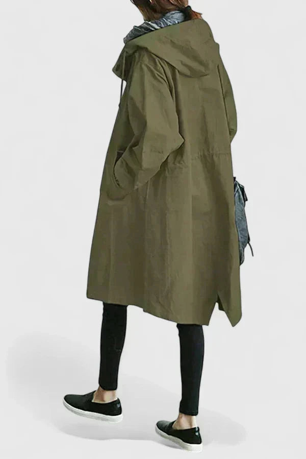 Women's Oversized Hooded Raincoat – Comfortable Jacket