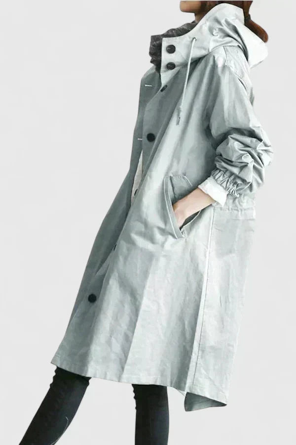 Women's Oversized Hooded Raincoat – Comfortable Jacket