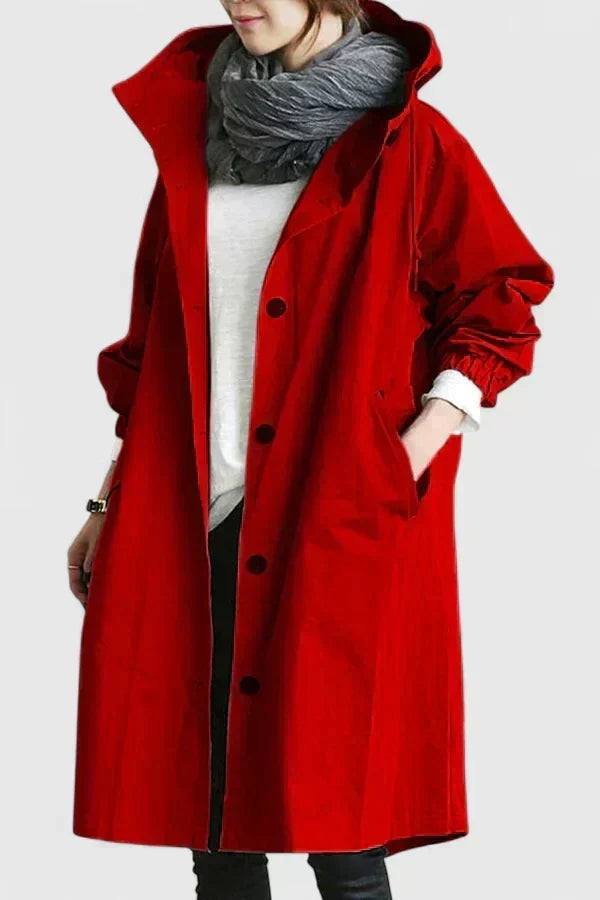 Women's Oversized Hooded Raincoat – Comfortable Jacket