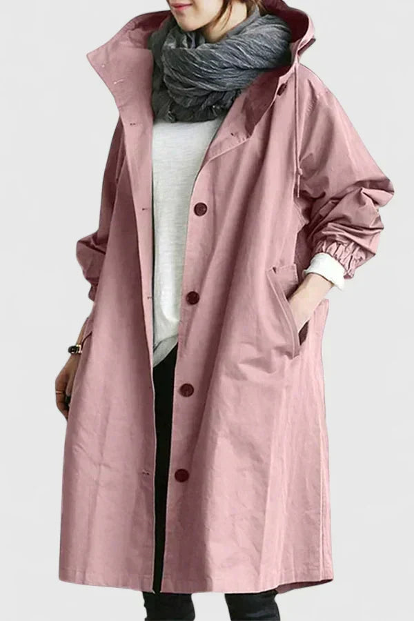 Women's Oversized Hooded Raincoat – Comfortable Jacket