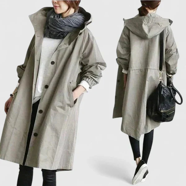 Women's Oversized Hooded Raincoat – Comfortable Jacket