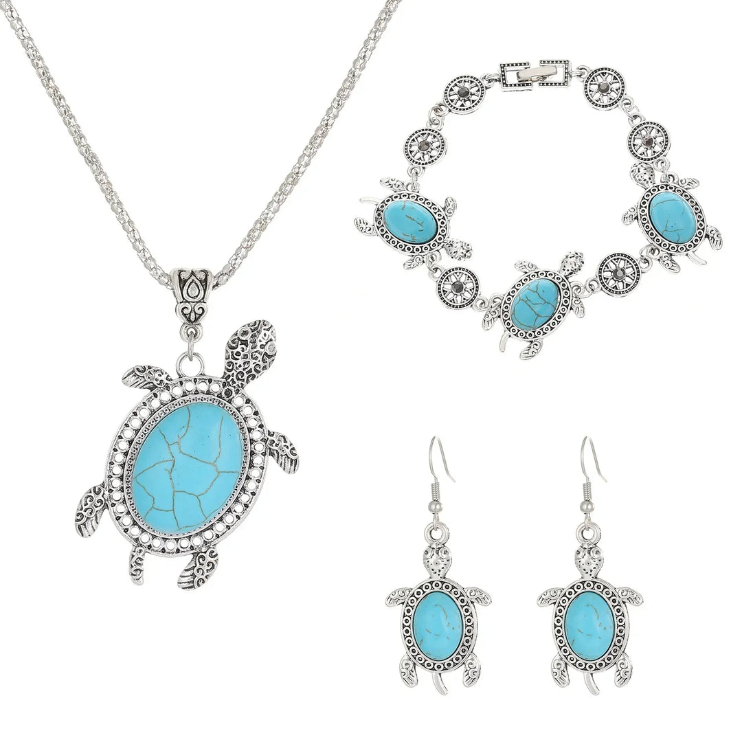 Turquoise Turtle Jewelry Set