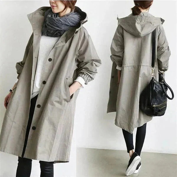 Oversized Waterproof Hooded Trench Coat