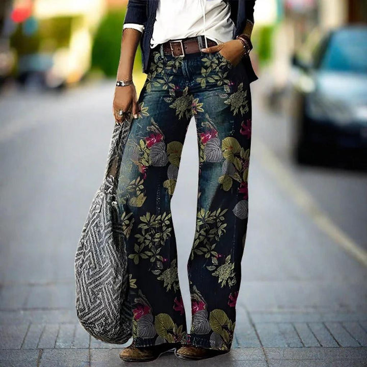 Women’s Jeans – Floral Print with Relaxed Fit