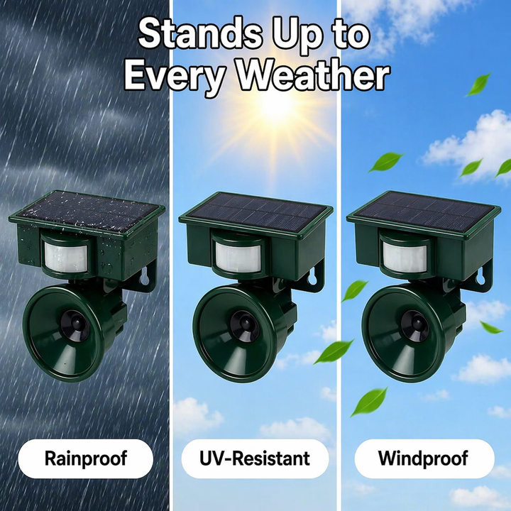 Bird Repeller | Solar-Powered Motion Detector | Animal-Friendly Hawk Calls