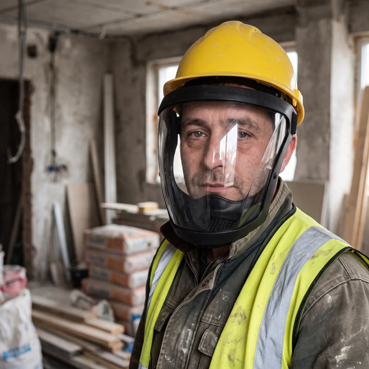 Full-Face Mask with Wide Visor and Adjustable Head Straps