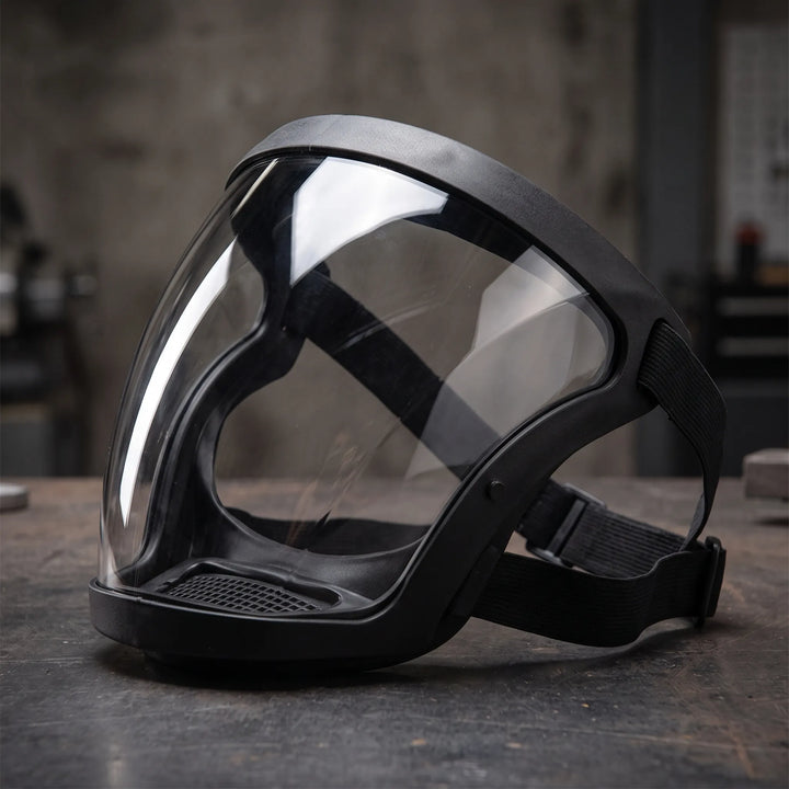 Full-Face Mask with Wide Visor and Adjustable Head Straps
