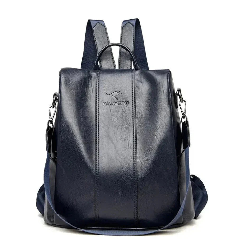 Women’s Anti-Theft Leather Backpack Convertible Design with Hidden Pockets for Travel & Daily Use