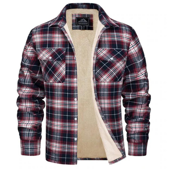 Fleece-lined men's check jacket – Arvid autumn edition