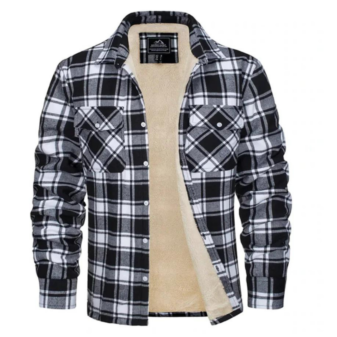 Fleece-lined men's check jacket – Arvid autumn edition