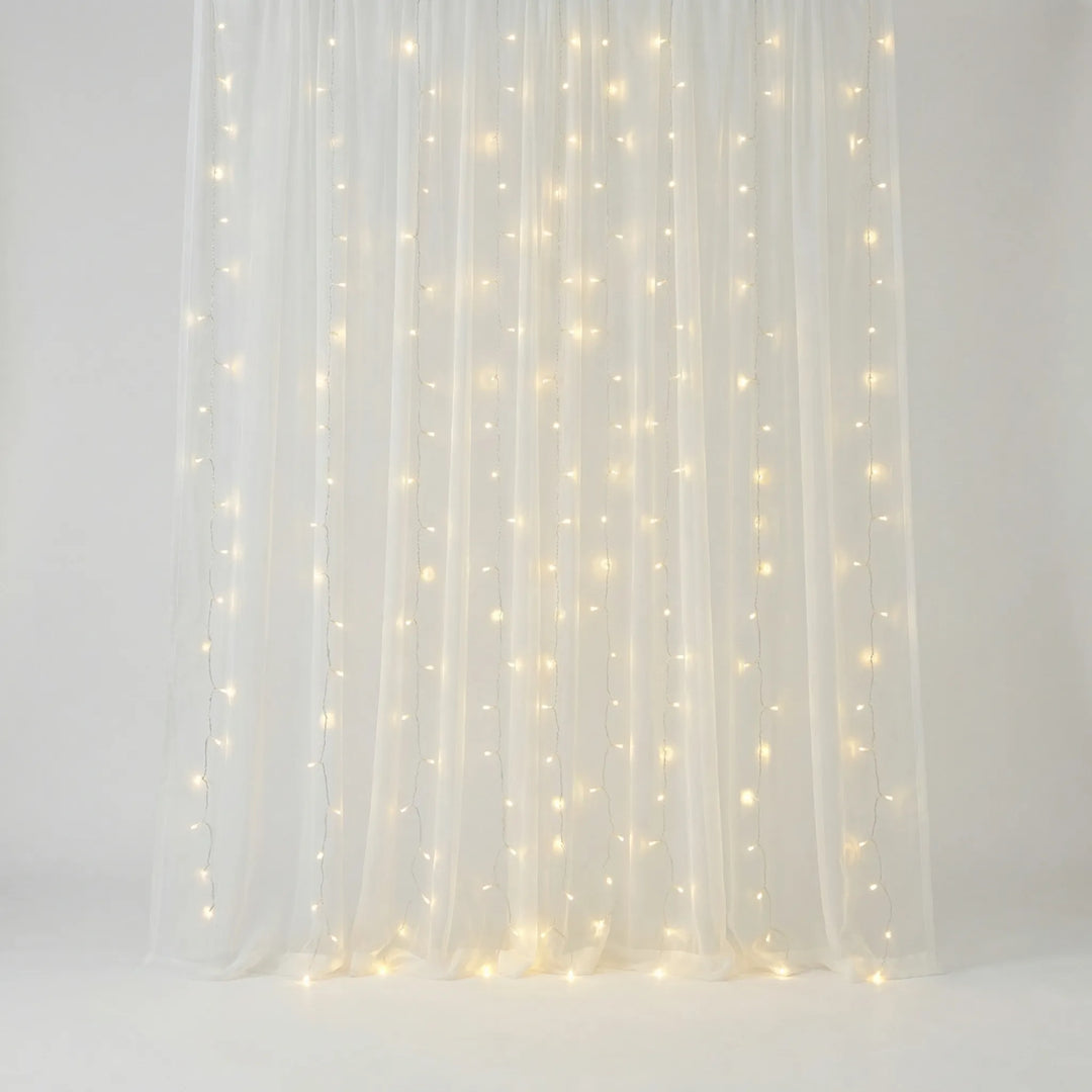 Warm White LED Curtain Lights for Indoor and Outdoor Use - Glowdrop