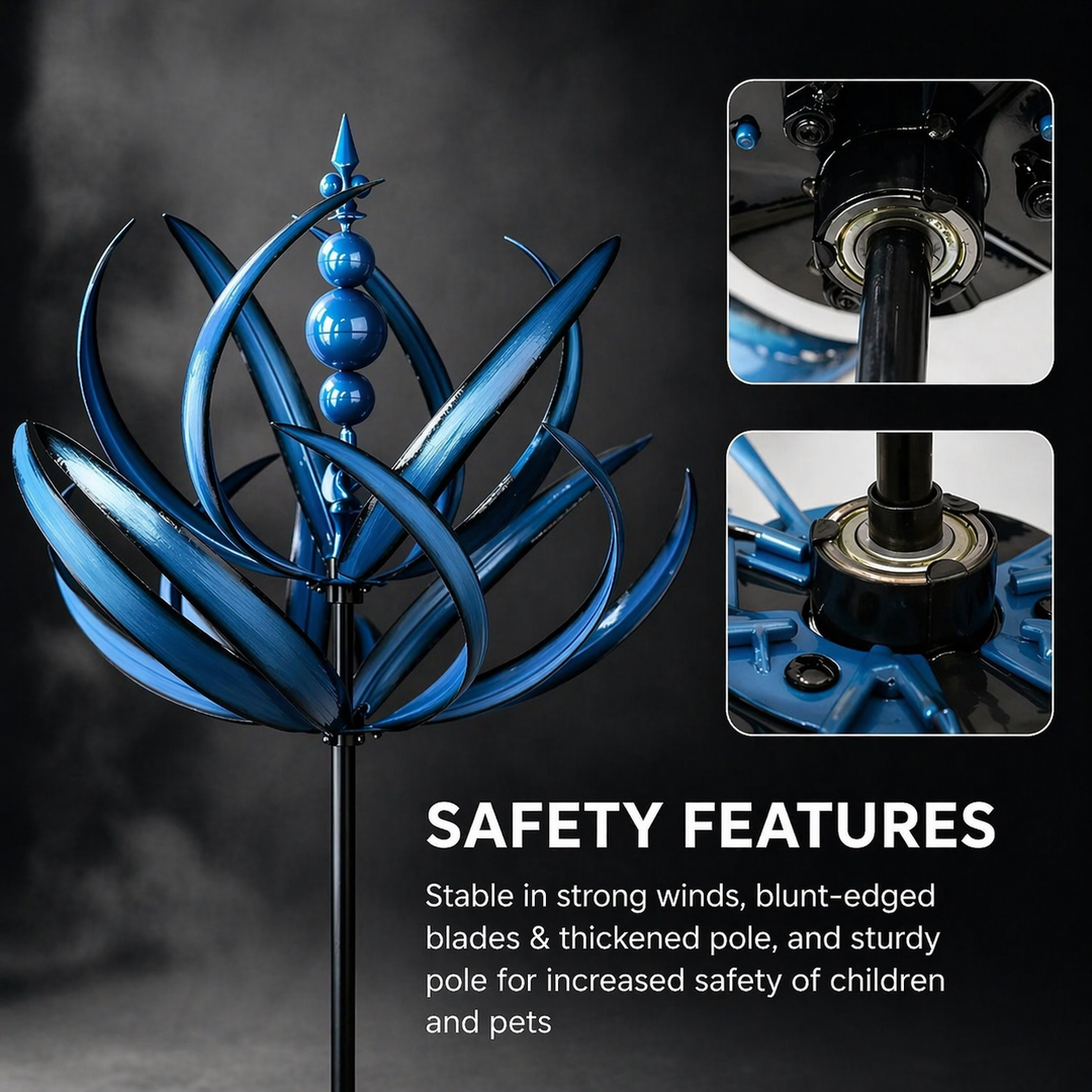 Weathervane: Metal Lotus Wind Spinner – Rust-Resistant Garden Decoration