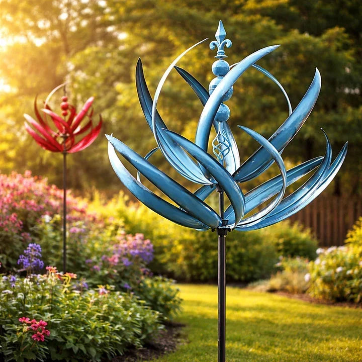 Weathervane: Metal Lotus Wind Spinner – Rust-Resistant Garden Decoration