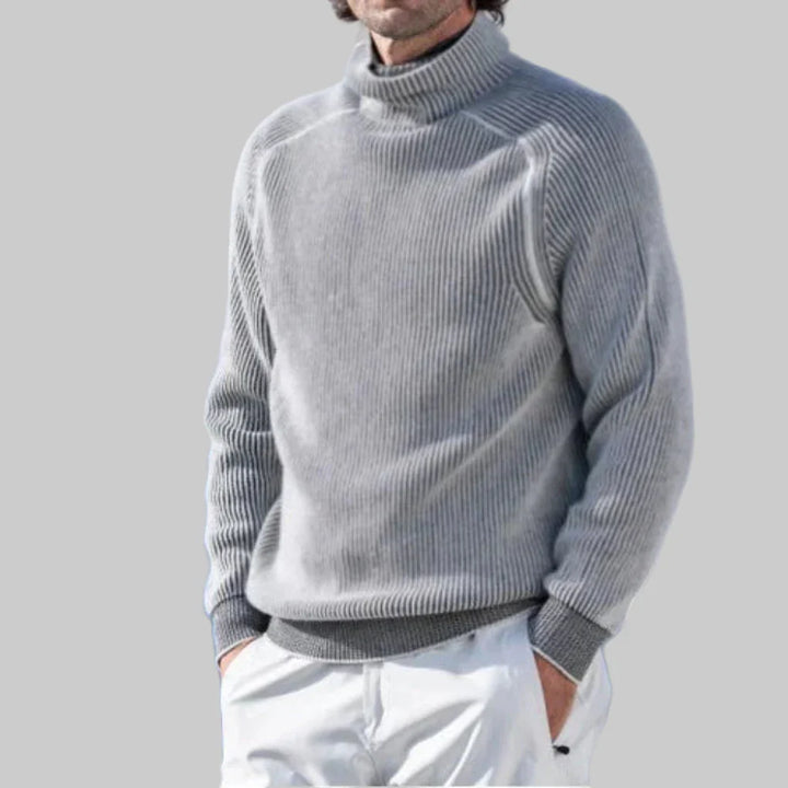 Men’s Turtleneck Sweater - Elegant Plain Colour Knit