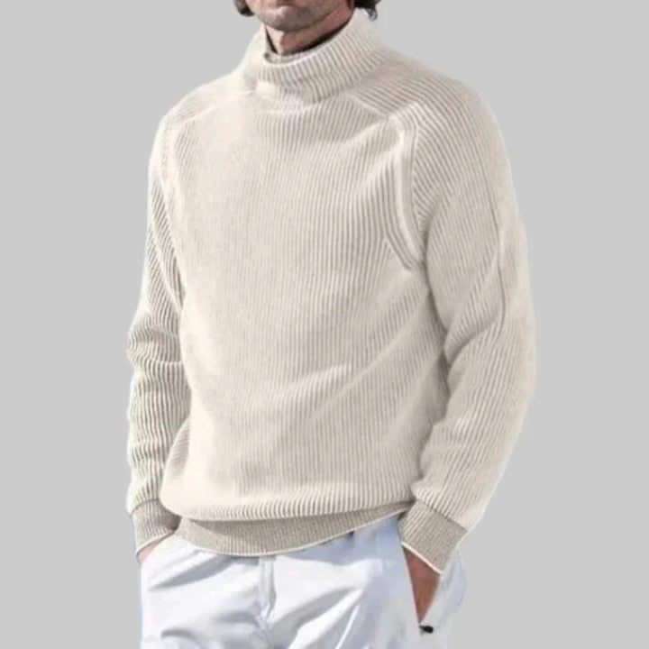 Men’s Turtleneck Sweater - Elegant Plain Colour Knit
