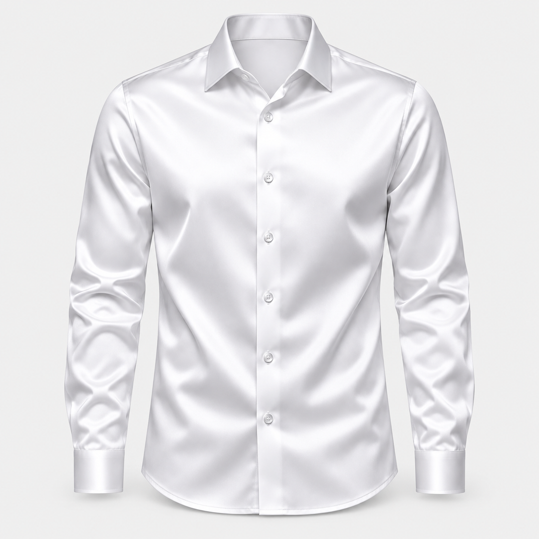 Men's Slim Fit Shirt – Satin Look with Stretch