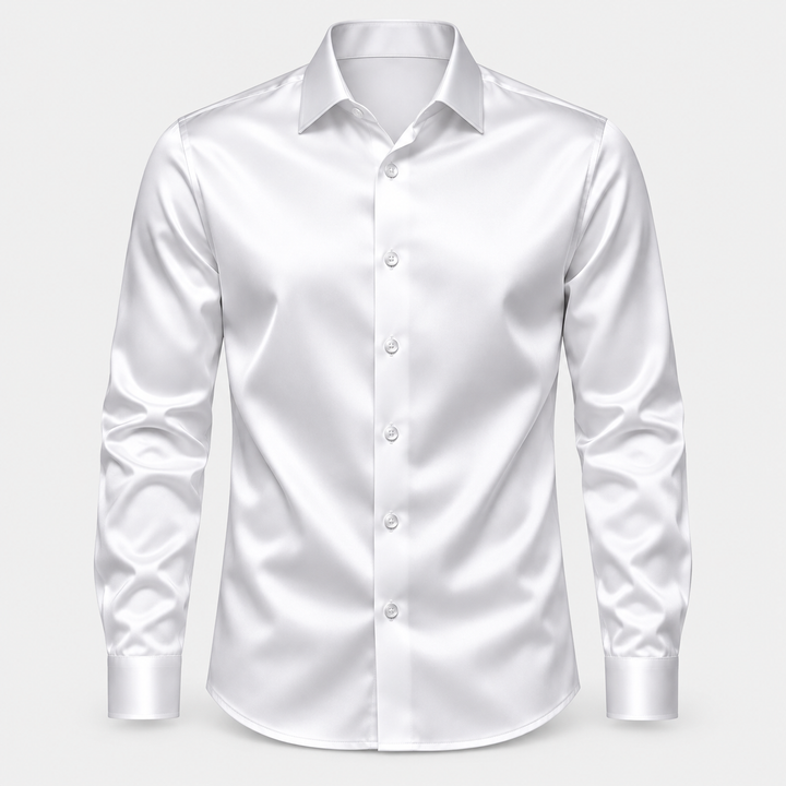 Men's Slim Fit Shirt – Satin Look with Stretch