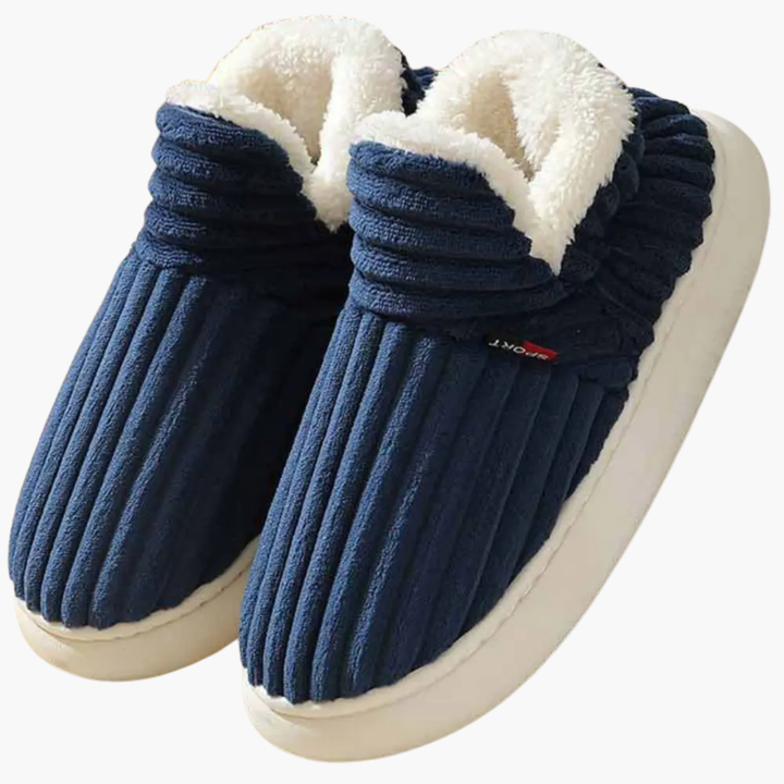 Women’s Plush Slippers – Ribbed Indoor Footwear