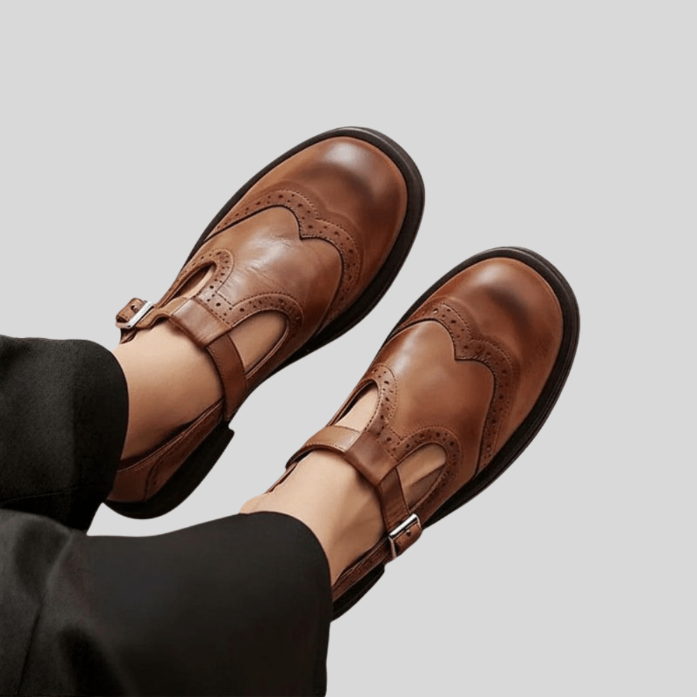 Women's Mary Jane Shoes with Buckle Strap and Block Heel
