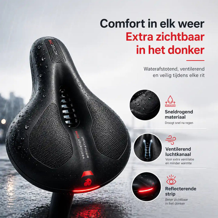 Ergonomic comfort bicycle seat with cut-out – with 2-inch thick foam and waterproof PU leather