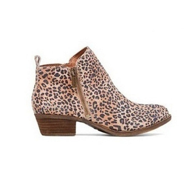 Women's Block Heel Ankle Boots with Side Zip – Marit