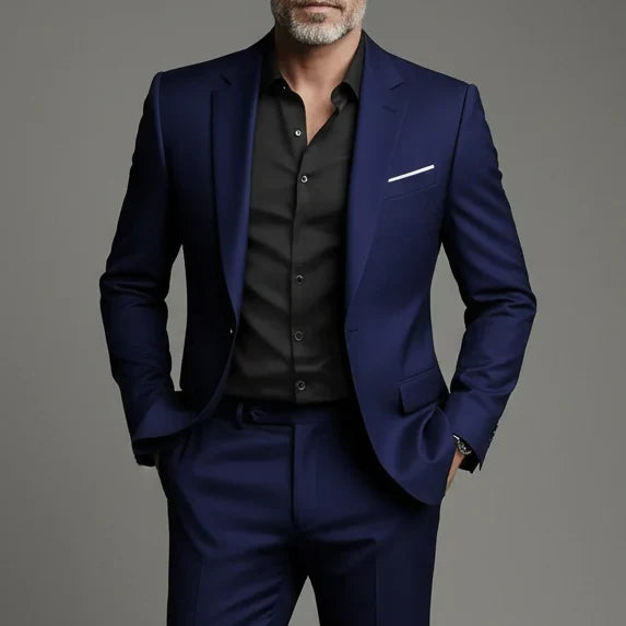 Men's Slim Fit Suit Set - Business-Casual Blazer and Pants