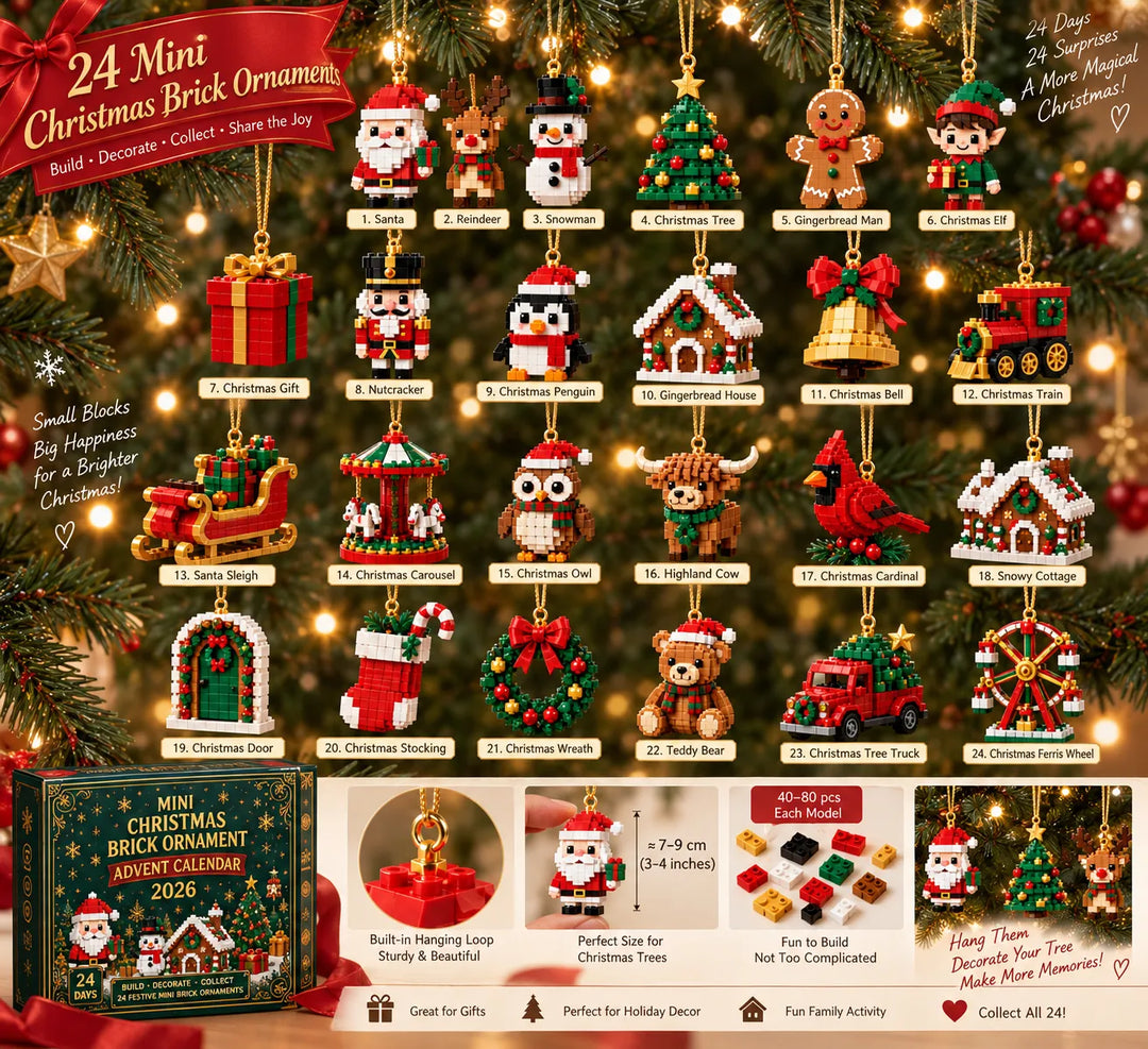Christmas Advent Calendar with 24 Mini Building Block Sets