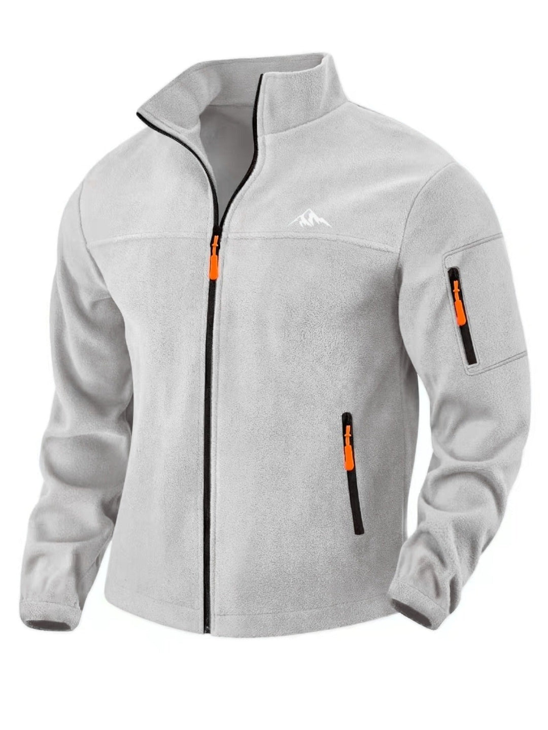 Men's Fleece Jacket with Stand-Up Collar, Windproof and with Stretch Fit