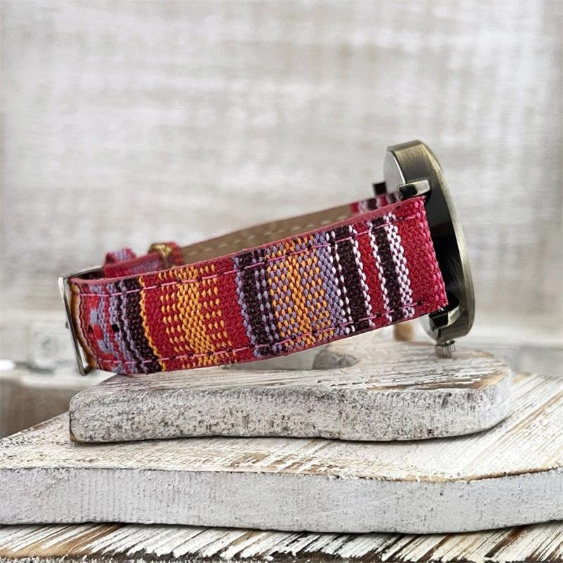 Watch with Multicolour Rainbow Pattern and Braided Strap – Elyvra