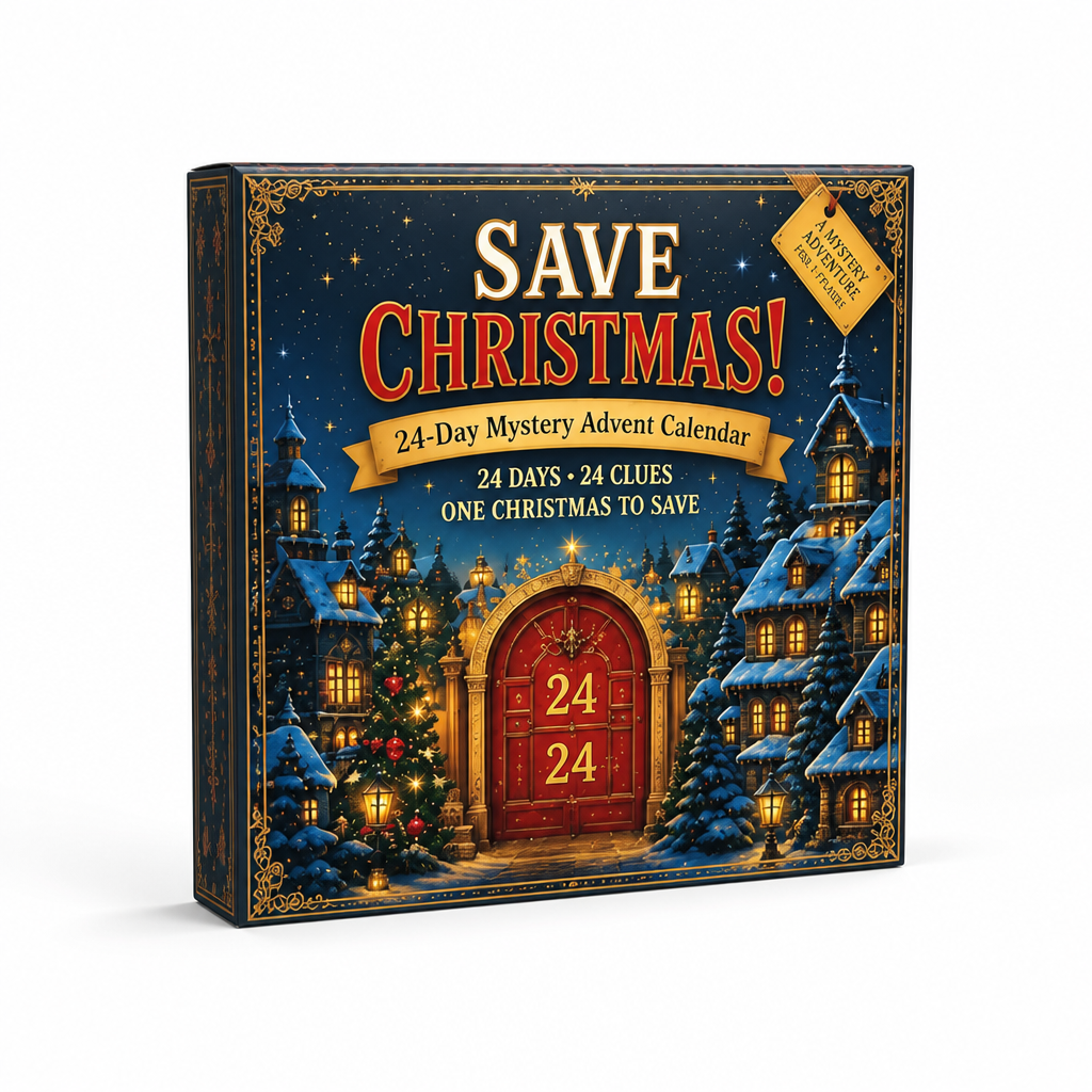 24-Day Escape Room Puzzle Advent Calendar with 6 Mystery Themes