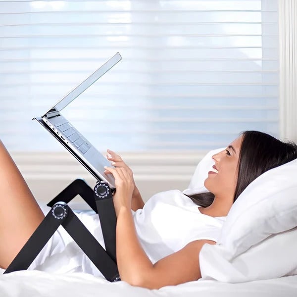 Adjustable Laptop Stand with Detachable Mouse Tray for Desk and Sofa