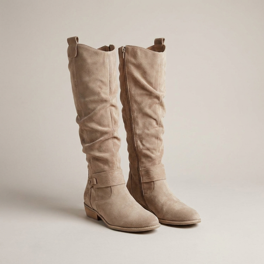 Women's Knee-High Boots Wide-Fit with Low Heel
