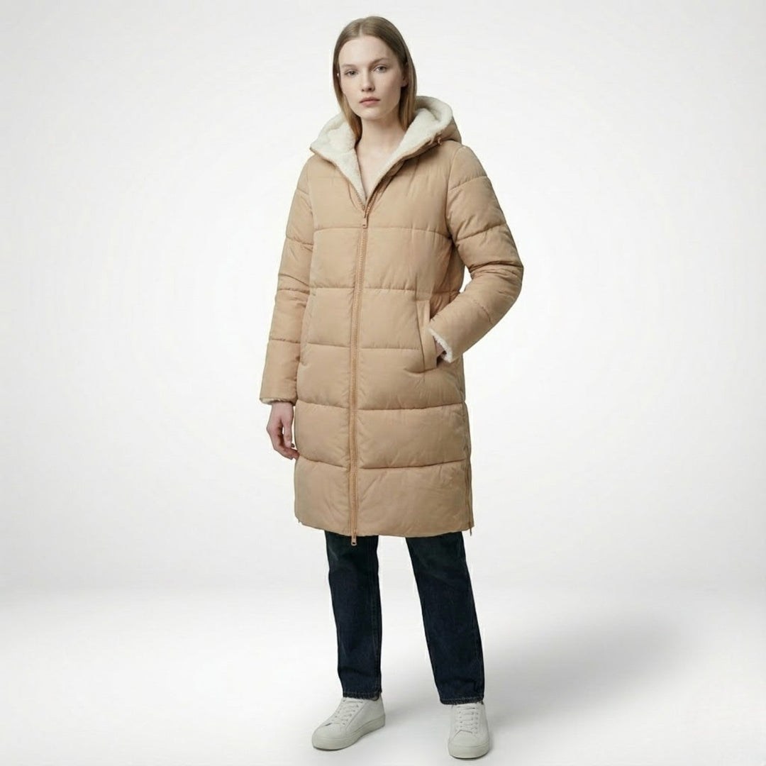 Women's Reversible Winter Coat, Wearable on Both Sides