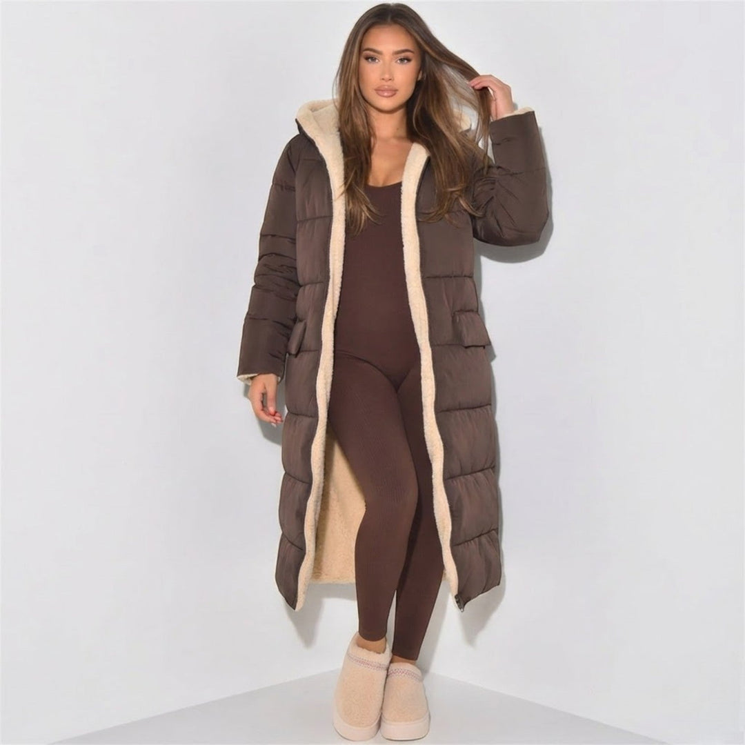 Women's Reversible Winter Coat, Wearable on Both Sides