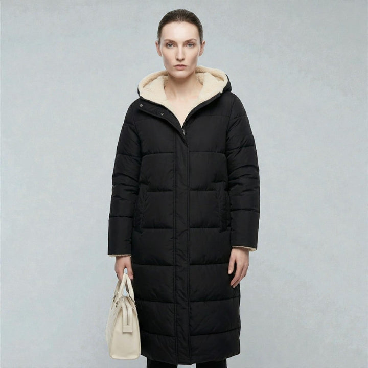 Women's Reversible Winter Coat, Wearable on Both Sides