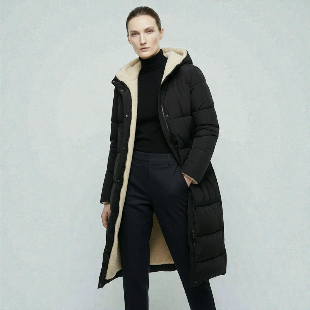 Women's Reversible Winter Coat, Wearable on Both Sides
