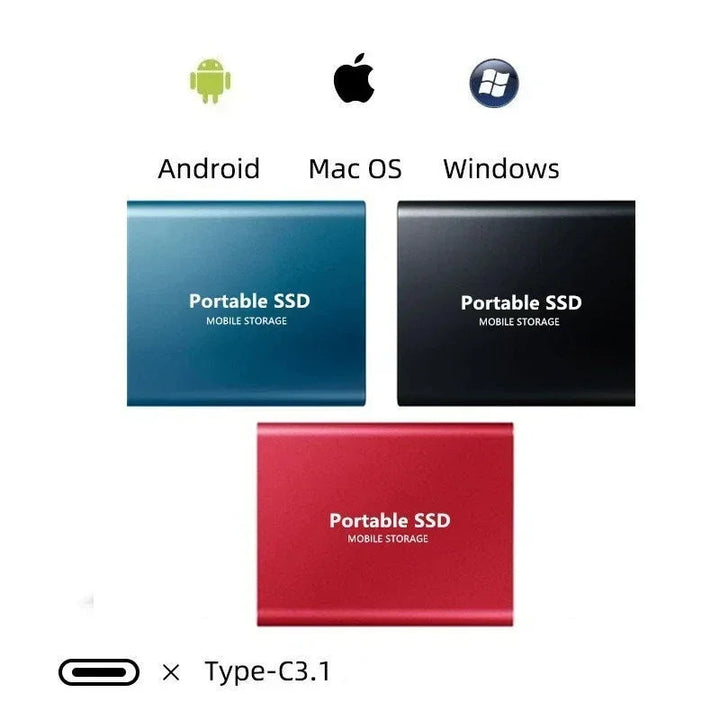 Portable High-Speed SSD Storage, USB-C, 1050 MB/s (64 GB)