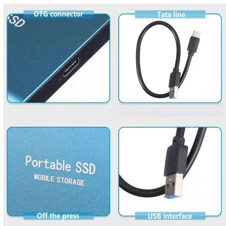 Portable High-Speed SSD Storage, USB-C, 1050 MB/s (64 GB)