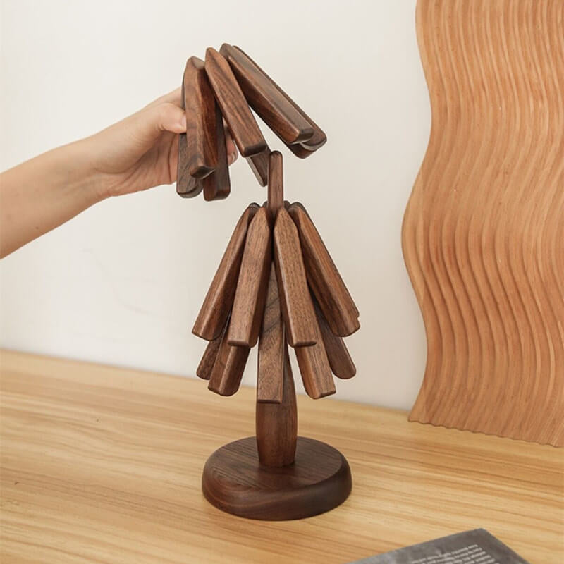Black Walnut Wood Table Mat – Handcrafted, Heat-Resistant Coaster
