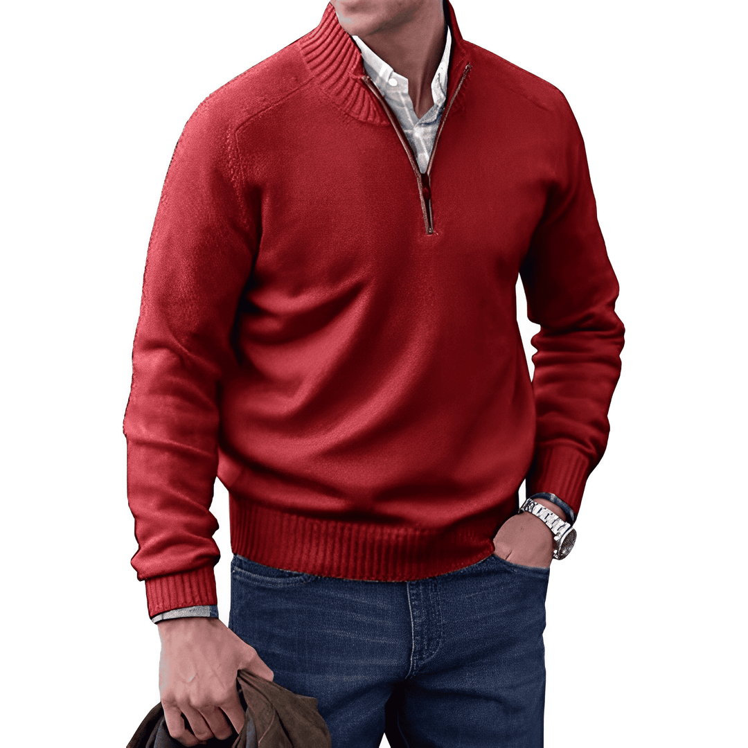 Luxurious Men's Cashmere Zip Sweater - Lucas