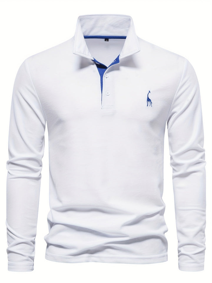 Comfortable Men's Long-Sleeved Polo Shirt