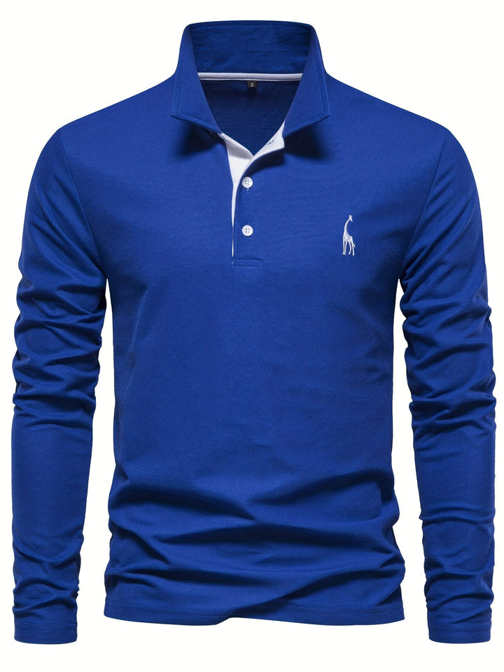 Comfortable Men's Long-Sleeved Polo Shirt
