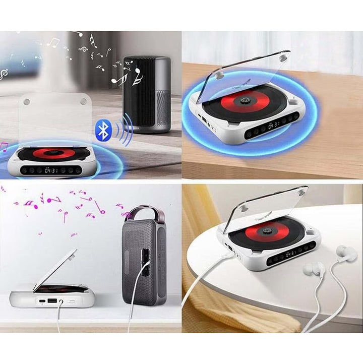 Portable Bluetooth CD Player with Hi-Fi Sound in 4 Colors