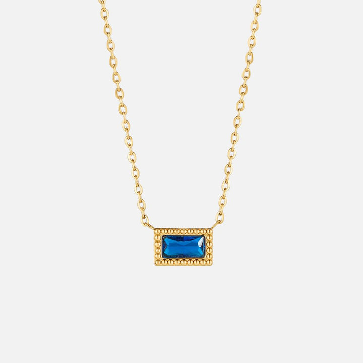 Baguette Birthstone Necklace.