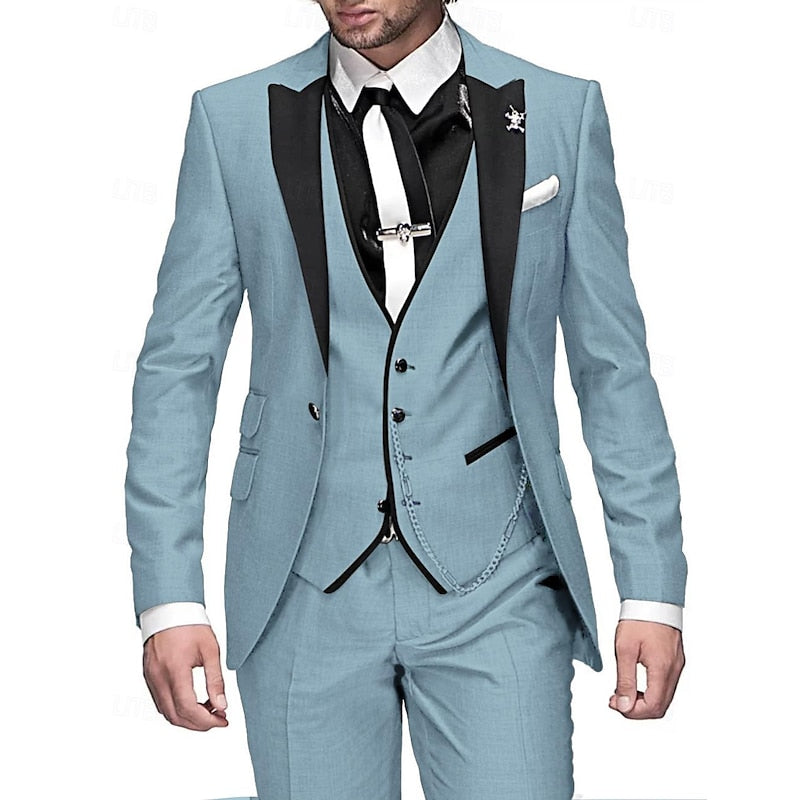Elegant, tailored three-piece men's suit set for special occasions