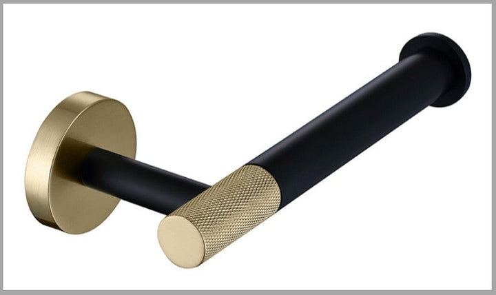 Bathroom Towel Rack Bar Hanger with Stainless Steel Wall Mounted Design and Brushed Gold Accents