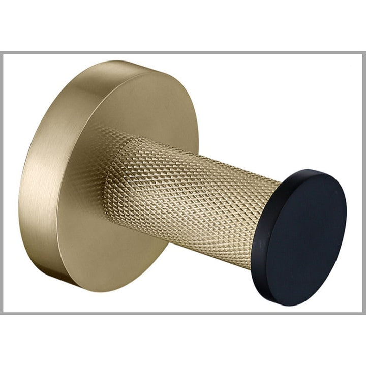 Bathroom Towel Rack Bar Hanger with Stainless Steel Wall Mounted Design and Brushed Gold Accents