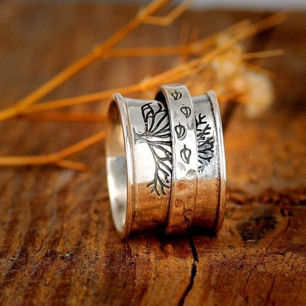 Gold Tree of Life Ring with Delicate Cubic Zirconia Details
