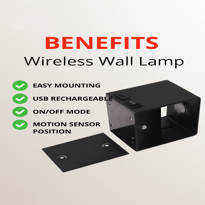 Cordless Rechargeable LED Wall Light with Adjustable Beam Angle