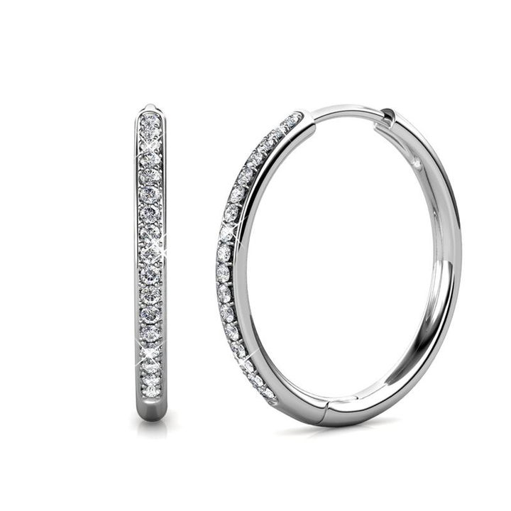 Elegant white gold earrings with subtle cubic zirconia details